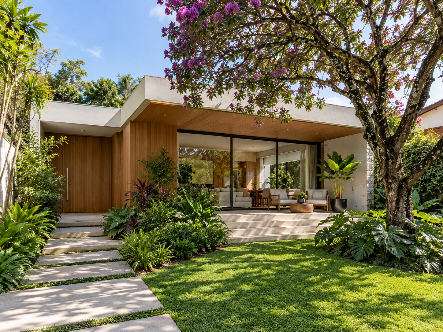 Casa com jardim